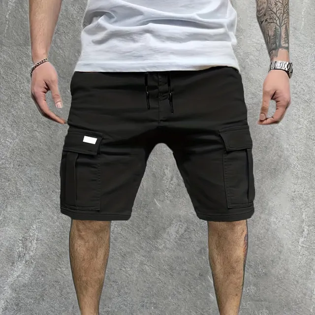 Mužské nákladné šortky strednej dĺžky - Pohodlné a praktické s vreckami - Ideálne pre leto