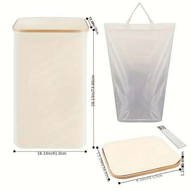 Large folding laundry basket with lid, laundry organizer, removable bag, waterproof - for bedroom