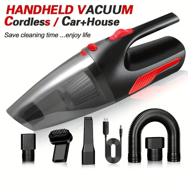 Universal wireless vacuum cleaner for car and household - Small and powerful helper with USB charging