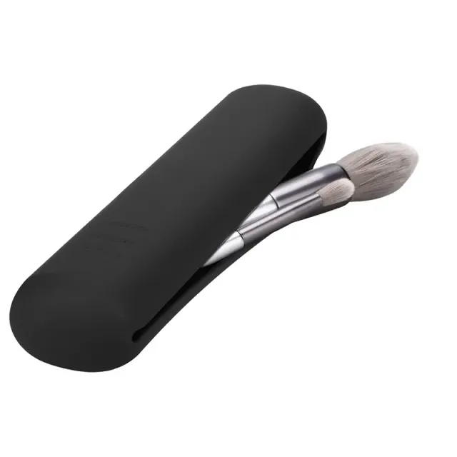 Husă de silicon pentru pensule de machiaj - Noua suport de damă portabil pentru pensule de machiaj Cutie neagră rezistentă la apă pentru depozitarea pensulelor pentru călătorii 20cm