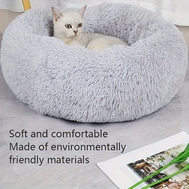 1 pc Teddy beds for dogs and cats in round shape - soft and comfortable beds