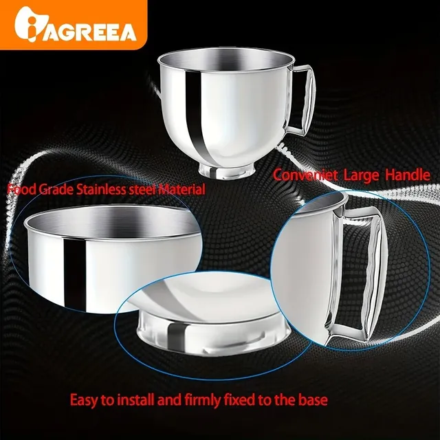 Mixing stainless steel bowl KitchenAid 4.5 and 5 l, compatible with Artisan 5KSM125, 5KSM150, 5KSM175