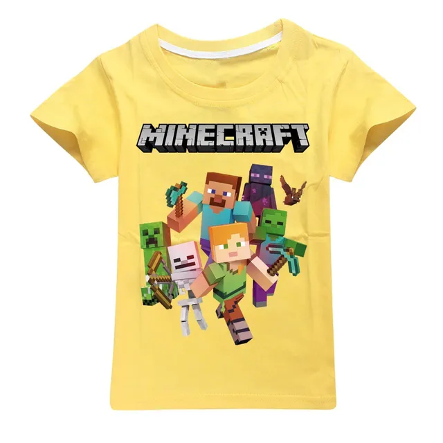 Tricou de bumbac pentru copii cu mâneci scurte Minecraft