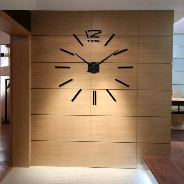 Stylowy zegar ścienny 3D black-1 40-60cm