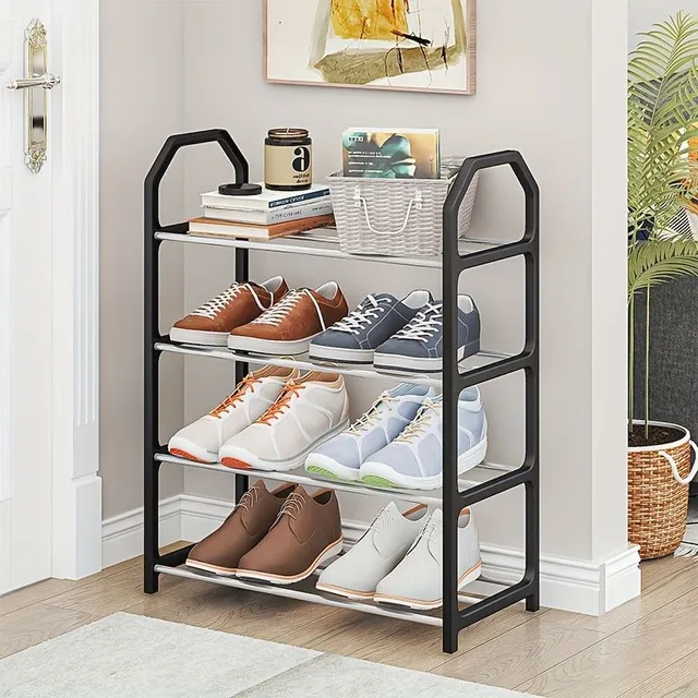 Organizador práctico para zapatos de gran capacidad, blanco, 4 niveles