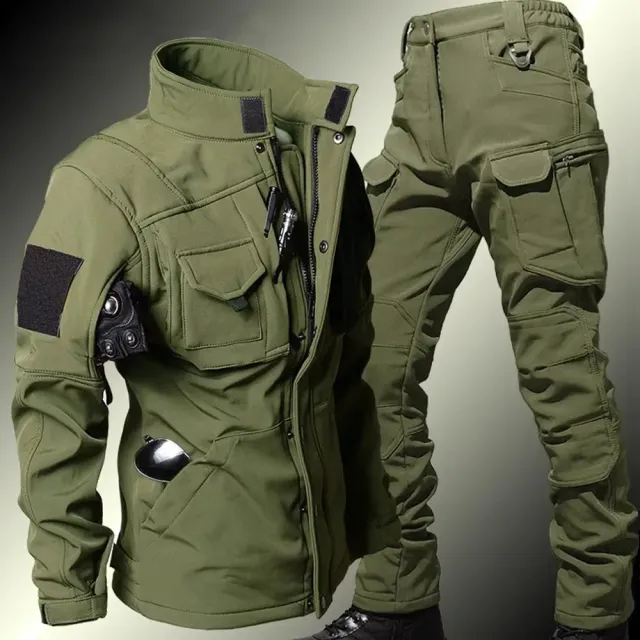 Costum outdoor pentru bărbați, stil tactical, impermeabil - Army