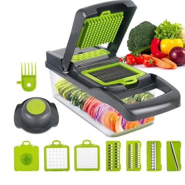 Multifunctional kitchen slicer with interchangeable blades