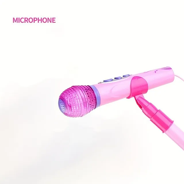 Hudobný mikrofón pre deti so stánkom a karaoke efektmi - zábavná hračka na rozvoj hudobného talentu