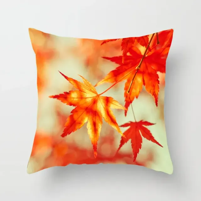 Pillow coating with motive of red maple leaf for decoration of office and home car