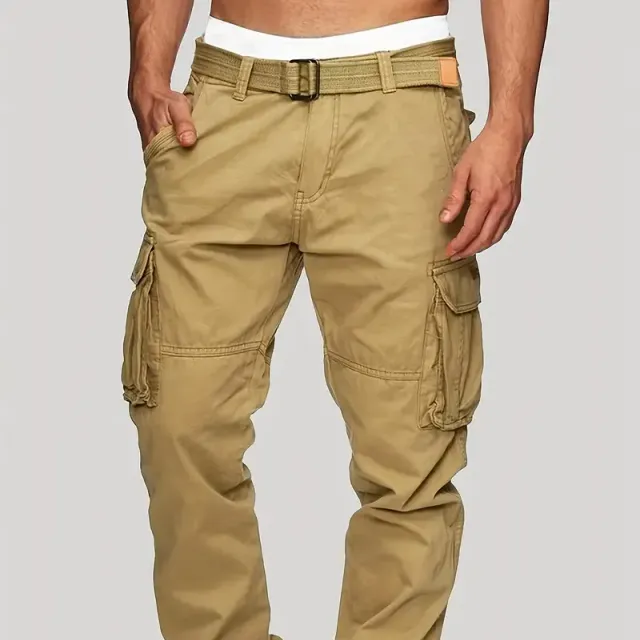 Men's cargo pants made of solid cotton with multiple pockets for every wear, to work and outdoors