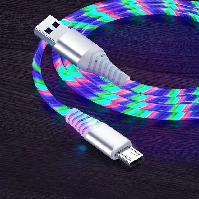 Rýchla nabíjačka USB s LED podsvietením - micro USB