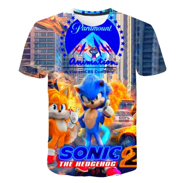 Kinder-T-Shirt bedruckt mit verschiedenen Sonic the Hedgehog-Motiven