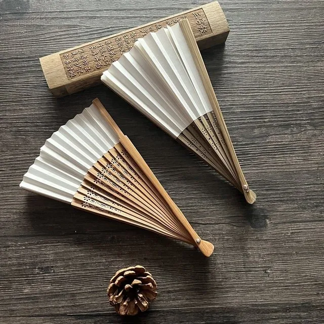 Popular stylish bamboo minimalist Japanese folding fan - more variants