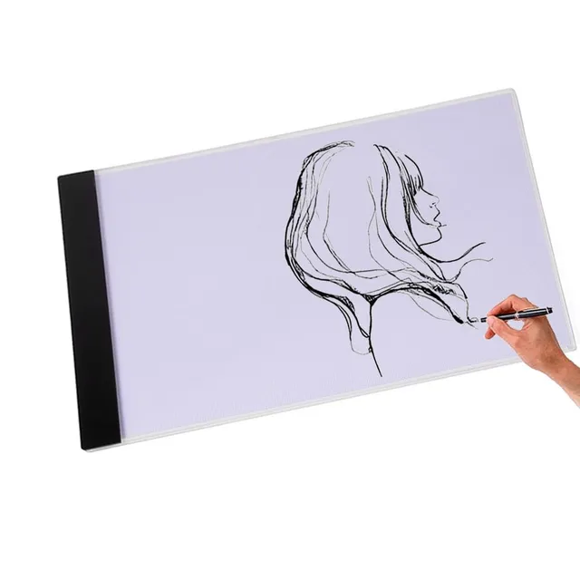 Illuminated LED drawing mat with clip