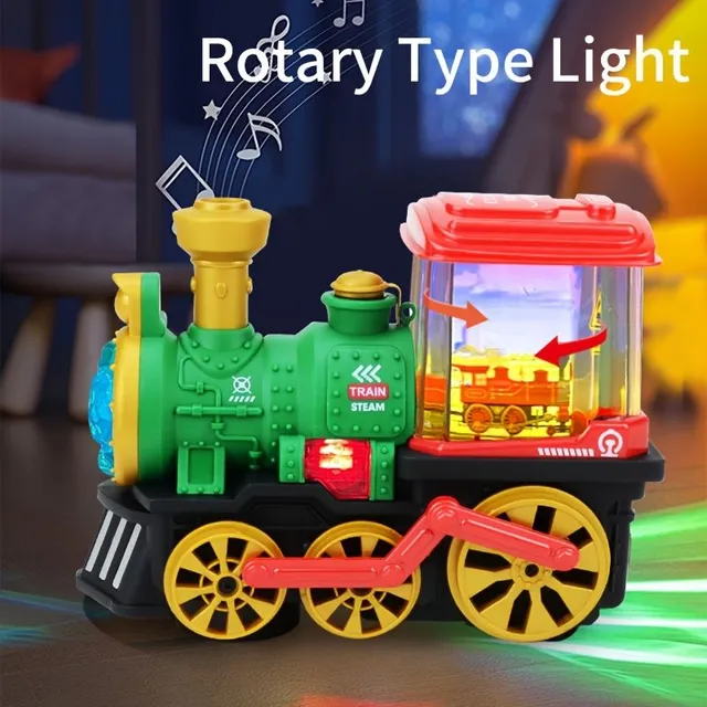 Interactive steam train with light, sound and smoke for children from 3 to 5 years old