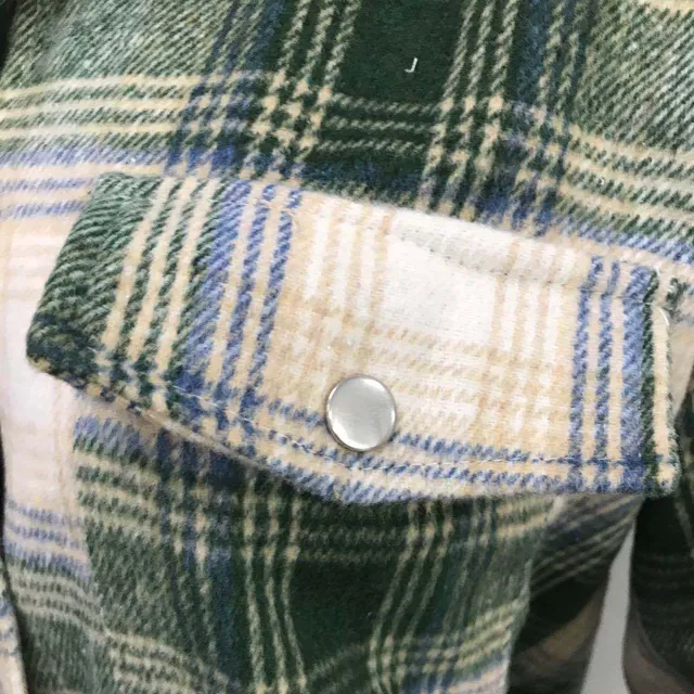 Colourful plaid faux wool jacket Flannel shirt jacket