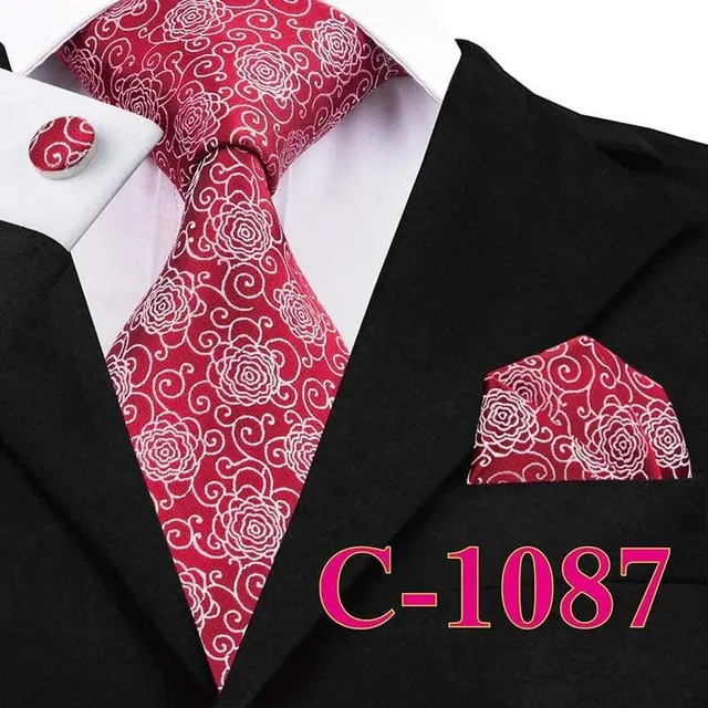 Men's luxury set with pattern | Tie, Handkerchief, Cufflinks