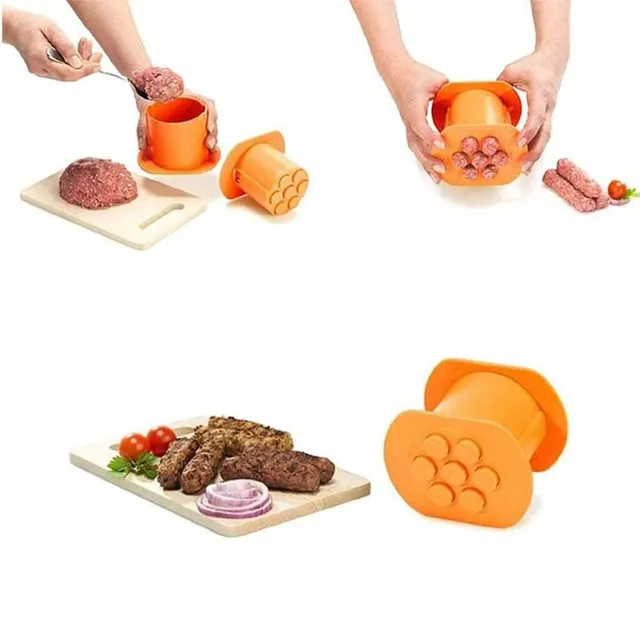 Extruder form for easy and fast shaping sausages and sausages - orange variant