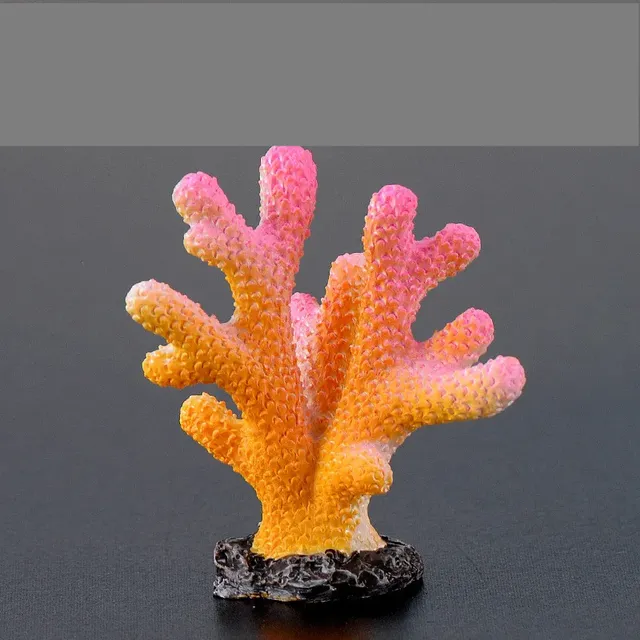 Miniature artificial corals and starfish of resin for decoration of aquariums