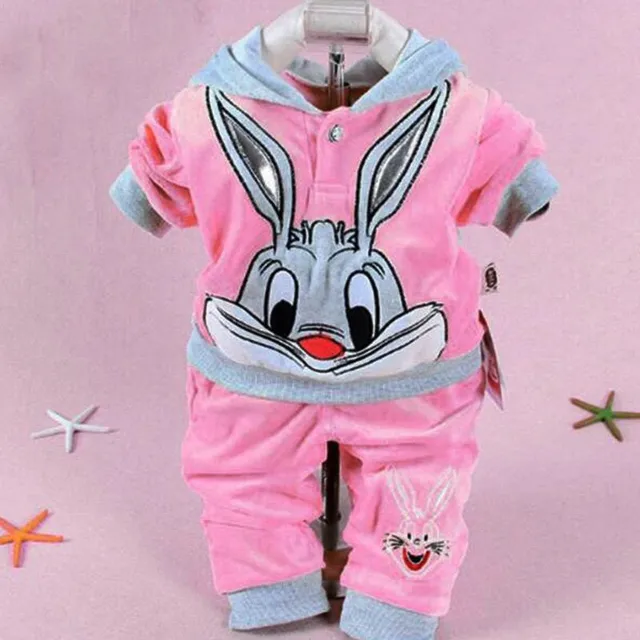 Children's tracksuit with rabbit in autumn