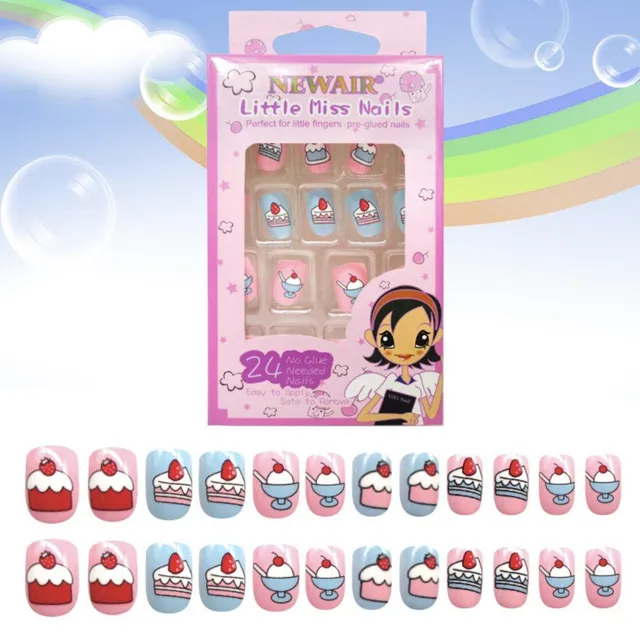 Modern short artificial nails for children