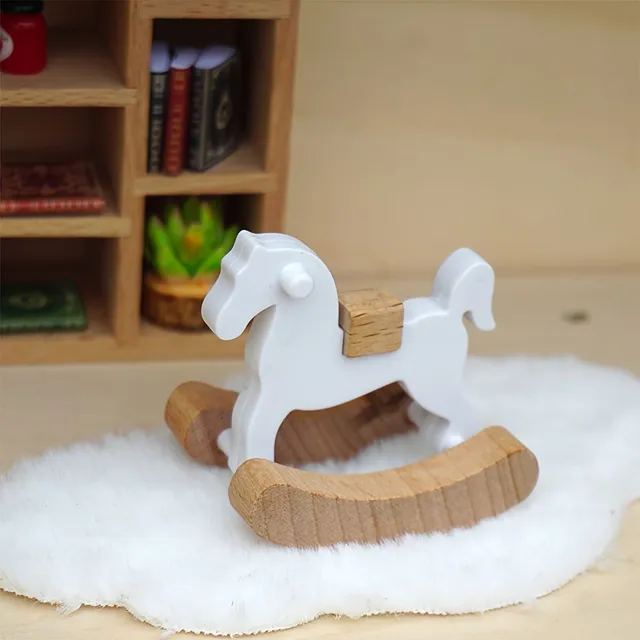 Miniature wooden rocking horse - handmade decoration