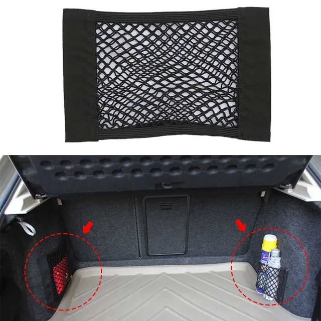 Poche en filet élastique pour voiture avec velcro