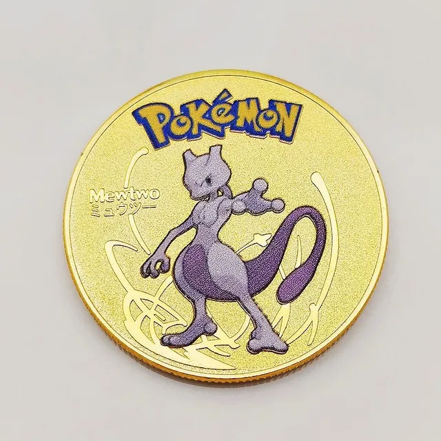 Pozlacená sběratelská mince s Pokémonem