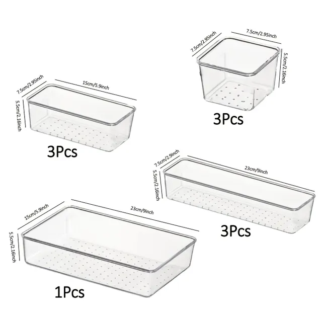 Storage organizers for drawers - bathroom, kitchen: Transparent boxes for cosmetics, jewelry, utensils and accessories