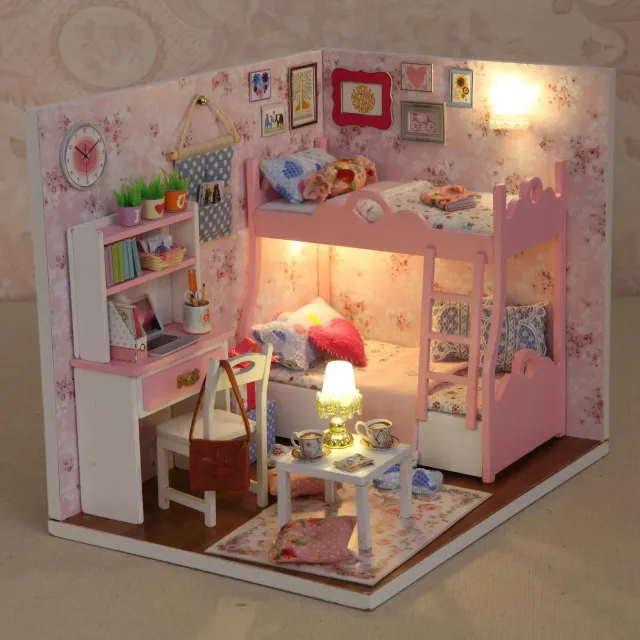Detský dom Mini Miniatúry Set na vlastnú výrobu Princezná doma s nábytkom