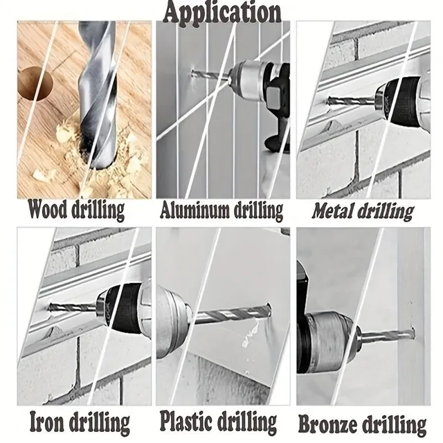 Set of drills 100 pcs / 50 pcs with titanium coating HSS from fast-cutting steel