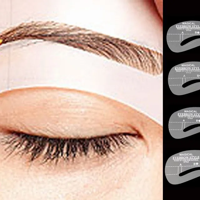 Eyebrow stencil, 4 different stencils in one set