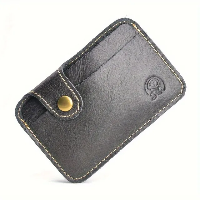 Compact and elegant card holder made of premium beef leather