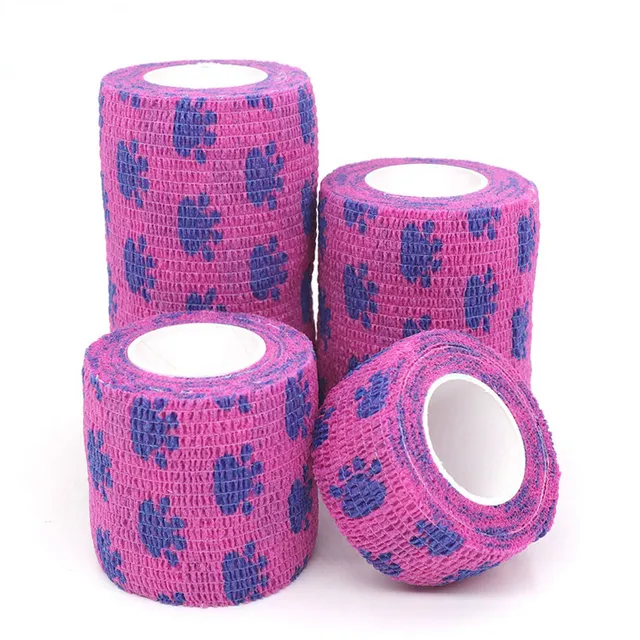 Self-adhesive printed elastic bandage 12-cat-claw-pink s