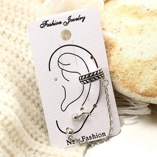 Ladies fashion earrings set Balley - 3 pcs (silver)