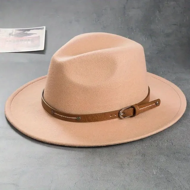 Štýlový pás Dekorácia Cap Fedora Unisex Single Color Jazzový klobúk Casual Warm cítil klobúk Sunshine Western cowboy klobúky Na ceste von