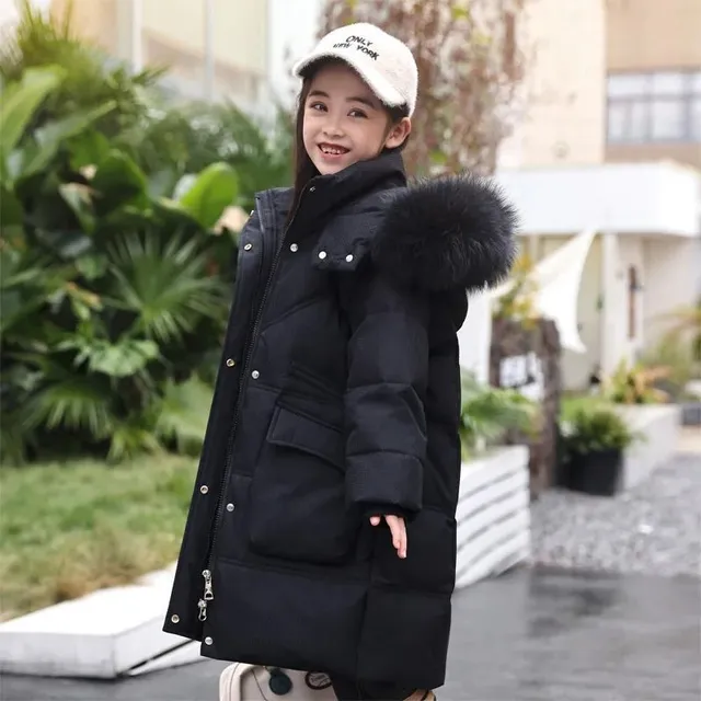 Girls coat with furry collar Lia