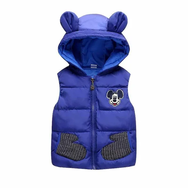 Children's spring/Autumn vest with hooded Mickey Mouse