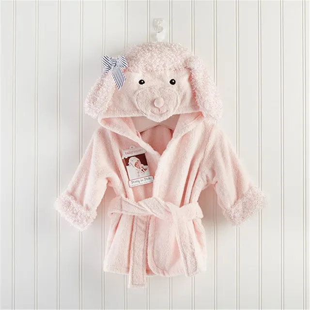 Baby bathrobe with hood and motifs of animals 5