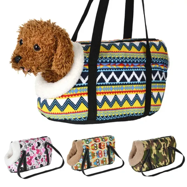 Klasyczna torba transportowa dla małych psów do podróży na zewnątrz