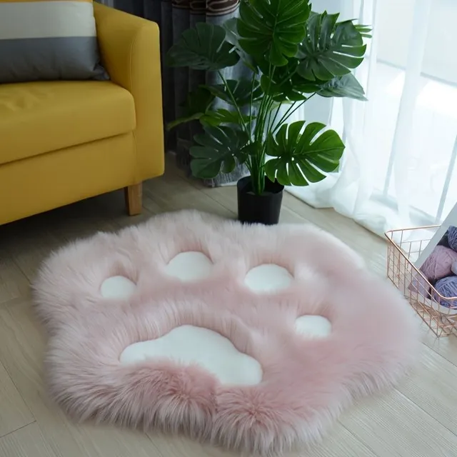 1pc Cute Carpet in Shape Paws from Soft Plyše - Decorative Floor mat