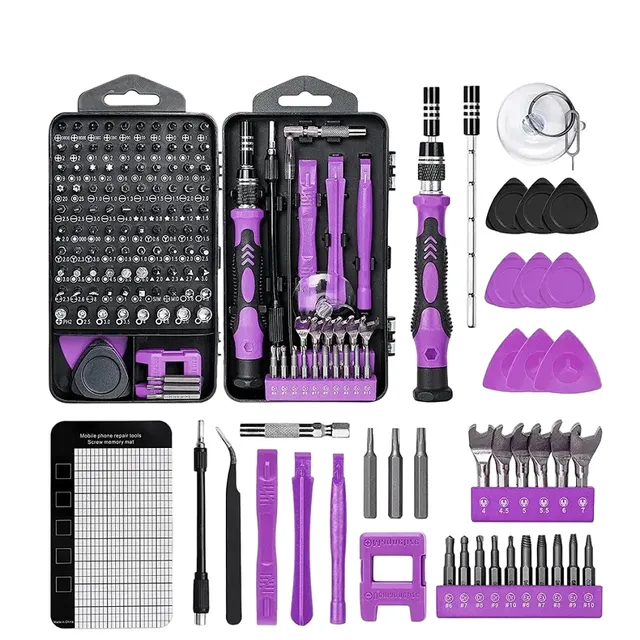 Set of multifunction screwdrivers 138 pcs Set of screwdrivers for repair of electronics and phones Professional set for repair of phones, PCs and electronics Magnetic screwdriver