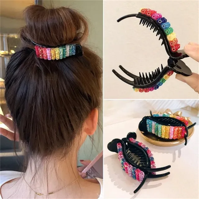 Stylish decoration on the bun in several color variants with decorative pearls