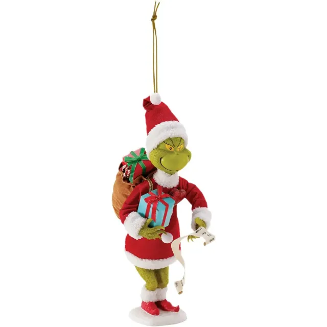 Christmas decoration of the green Grinch to hang on the Christmas tree - different variants