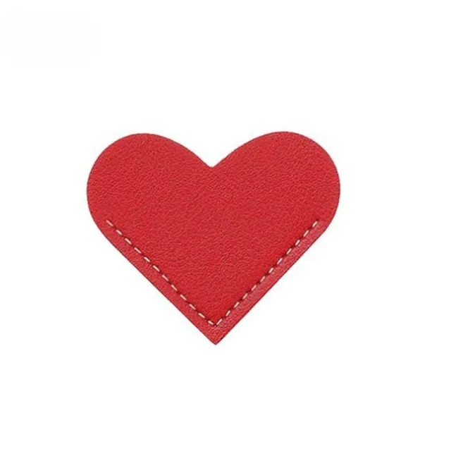 Praktická ručne šitá kožená záložka s motívom srdca - viac farieb Ibrahim
