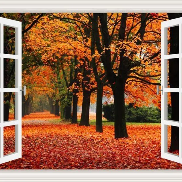 Wandkunst 3D Sticker | Fenster, Landschaft