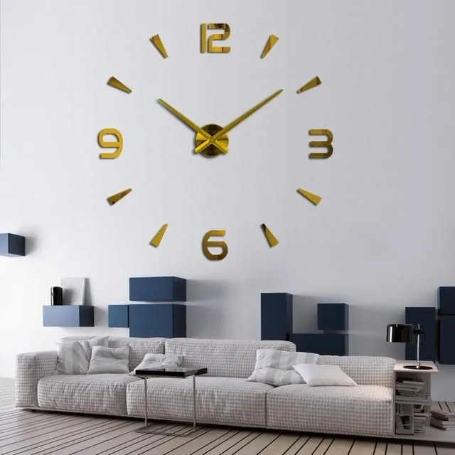 Ceas de perete 3D modern gold-3 40-60cm