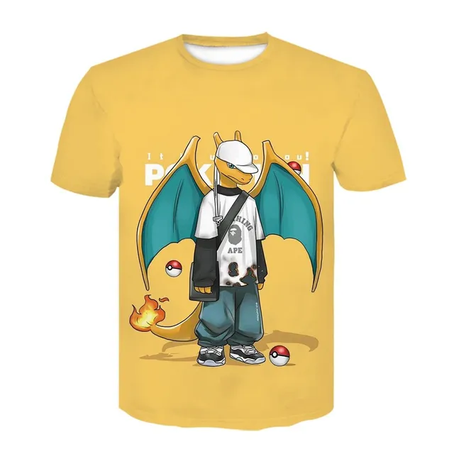 Tricou stilat unisex cu print 3D al unor Pokemoni minunați