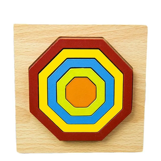 Wooden insert puzzle geometric shapes