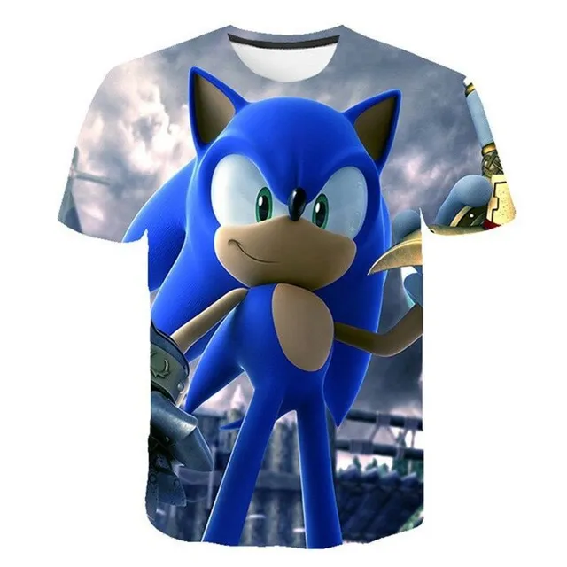 Chłopięcy t-shirt z krótkim rękawem i nadrukiem Sonic